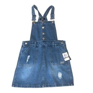 DKNY Denim Overall Skirt size medium 8/10 Distressed NWT